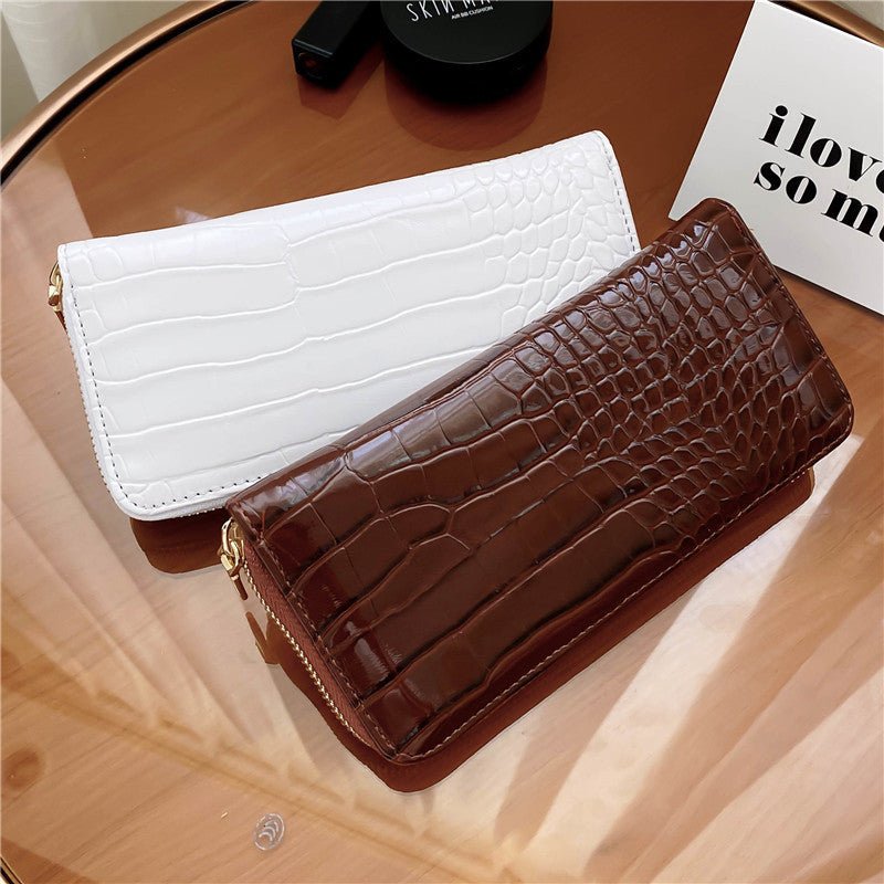 Long lady zipper clutch Wallet Black