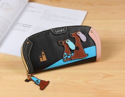 Long stylish clutch purse for ladies black