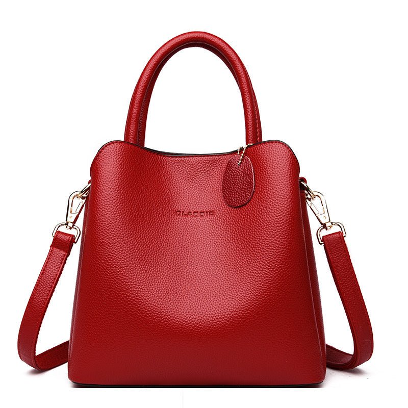 Luxury Leather Clutch - Designer Handbag for Women & Casual Tote Red