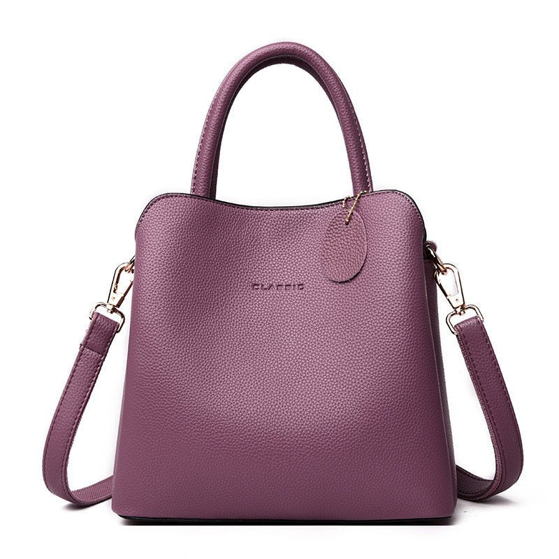 Luxury Leather Clutch - Designer Handbag for Women & Casual Tote Purple
