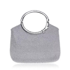 Luxury Rhinestone Clutch - Elegant Banquet & Evening Bag for Women Silver