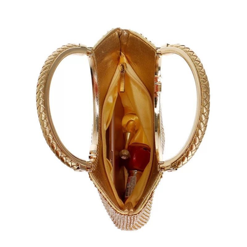 Luxury Rhinestone Clutch - Elegant Banquet & Evening Bag for Women Gold