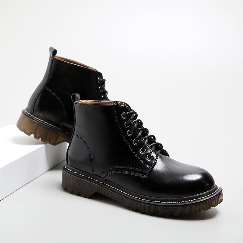 Martin Boots Women Belt Short Boots Women High Top Women Bright black