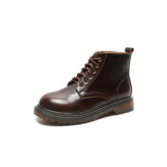 Martin Boots Women Belt Short Boots Women High Top Women Brown velvet