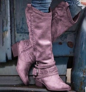 Martin boots, women's medium boots, Knights' boots Pink