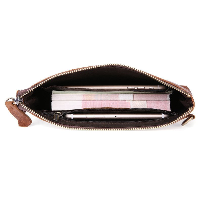 Men's Clutch Long Wallet Brown