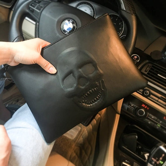 Men's Skull Clutch Black
