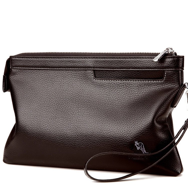 Men's soft leather clutch Brown