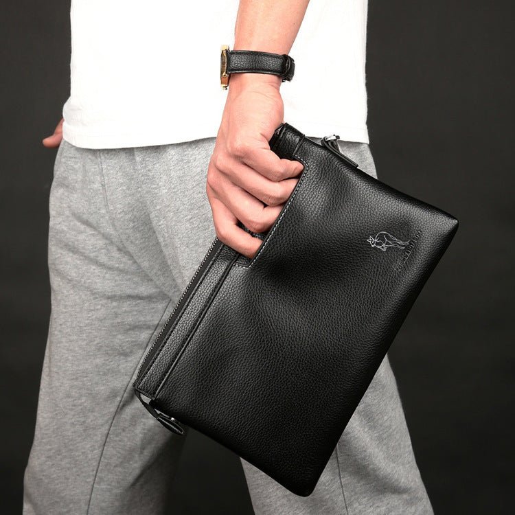 Men's soft leather clutch Black