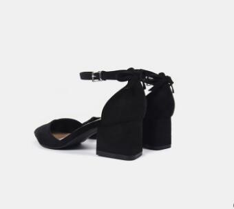 Mid - Heeled Suede Bow Baotou Sandals 34