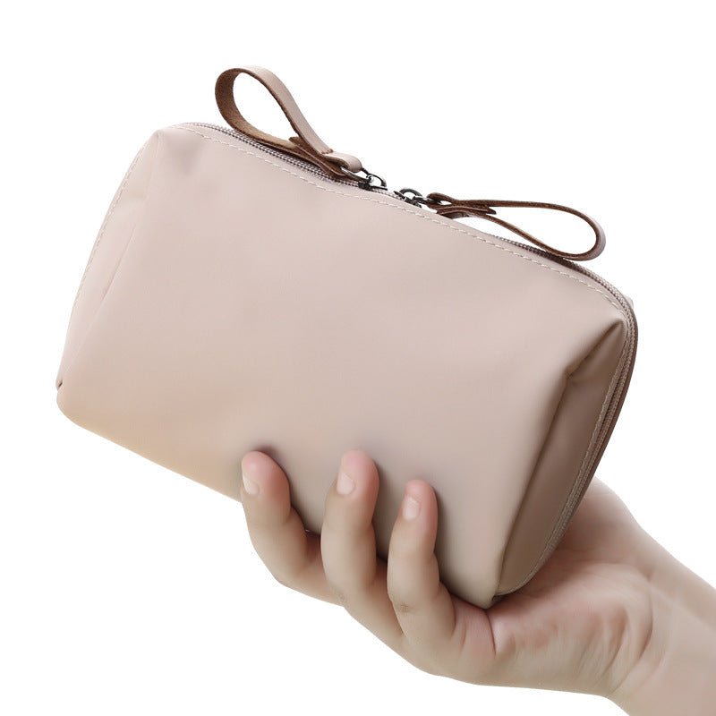 Mini Clutch Cosmetic Bag – Portable & Stylish Grey pink