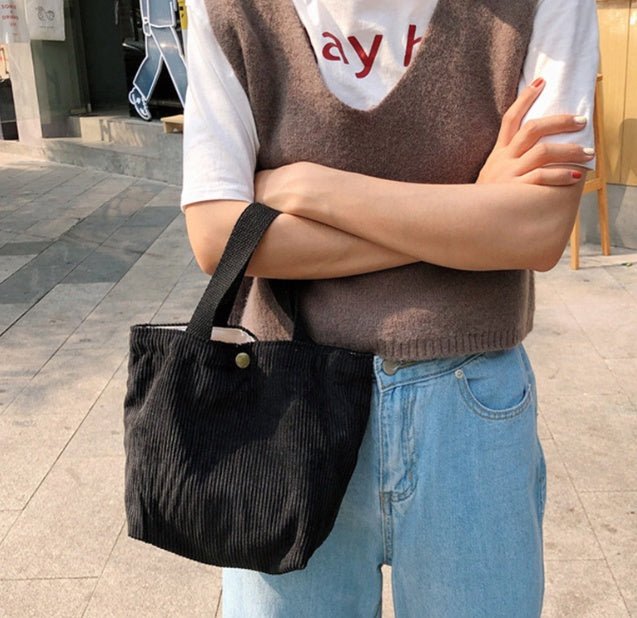 Mini Eco Clutch Korean Tote Bag Black