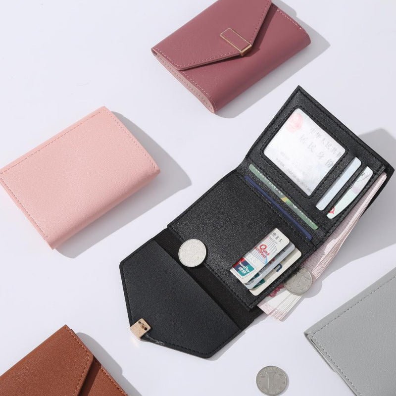 Multiple Change Slots Women's Short Wallet Bag Light Grey