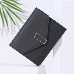Multiple Change Slots Women's Short Wallet Bag Black