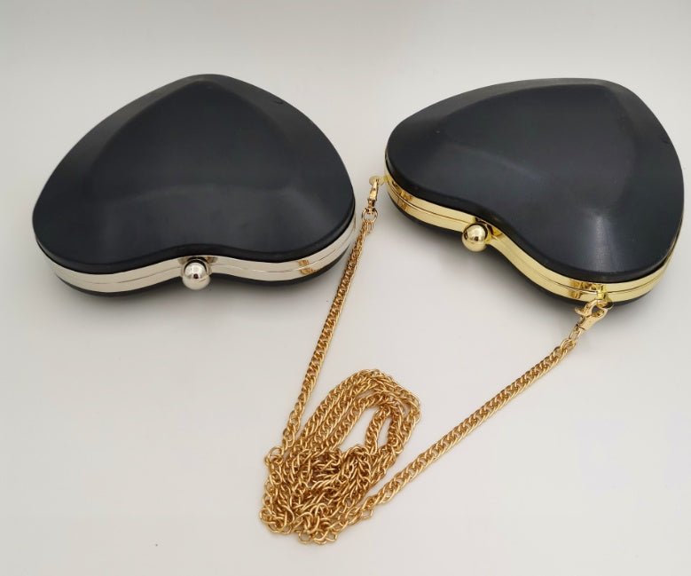 My Heart Purse Bag Clutch Black gold