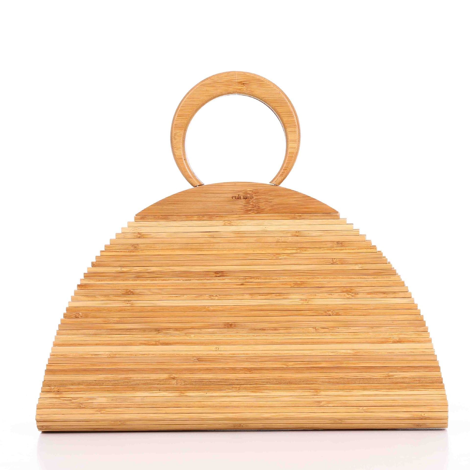 Natural Bamboo Clutch Bag Hand - Woven Design Wood