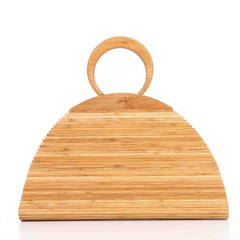 Natural Bamboo Clutch Bag Hand - Woven Design Wood