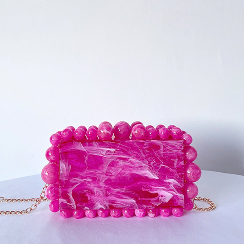 New Acrylic Cloud Bag Clutch Rose Red