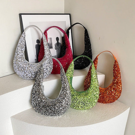 New Arrival All - match Sequins Handbag for Elegant Dinners White