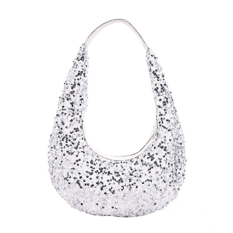 New Arrival All - match Sequins Handbag for Elegant Dinners White