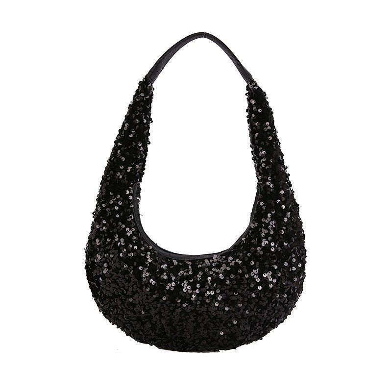 New Arrival All - match Sequins Handbag for Elegant Dinners Black