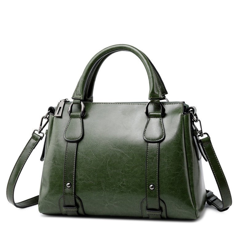 New Fashion Cowhide Clutch Leather Ladies Shoulder Bag Green
