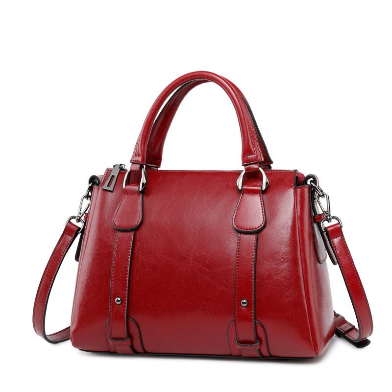New Fashion Cowhide Clutch Leather Ladies Shoulder Bag Red