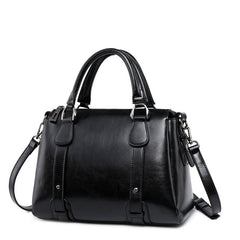 New Fashion Cowhide Clutch Leather Ladies Shoulder Bag Black