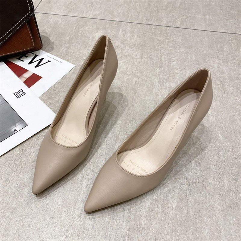 New Fine Heel Pointed High Heels Female Nude 5cm