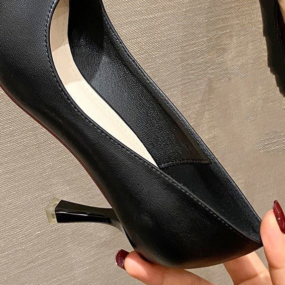 New Fine Heel Pointed High Heels Female Beige 5cm