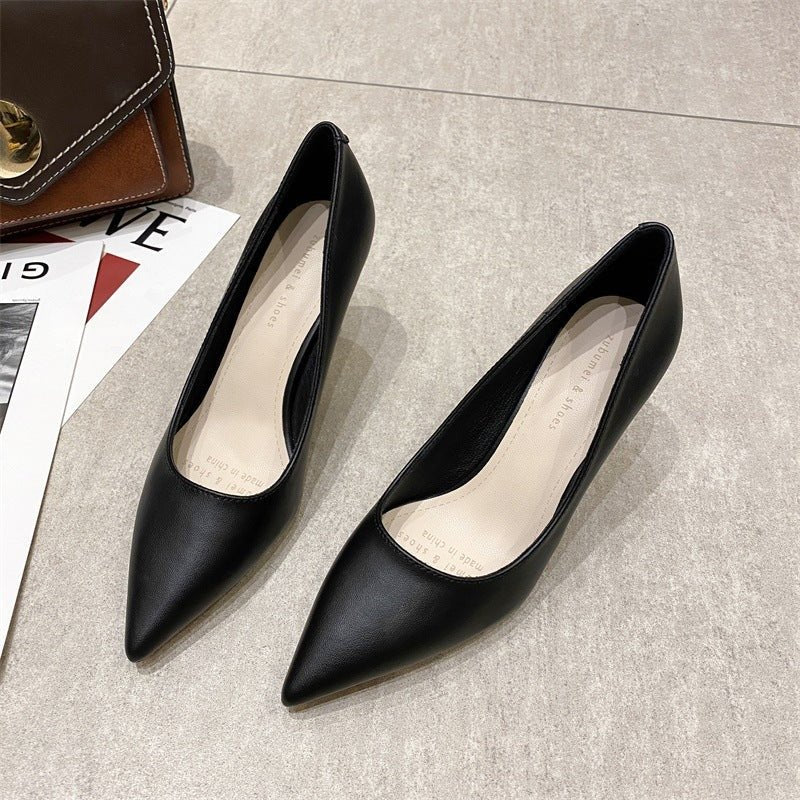 New Fine Heel Pointed High Heels Female Black 5cm