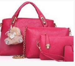 New Korean Fashion Clutch - Embossed 4 - Piece Ladies Shoulder Bag Pink