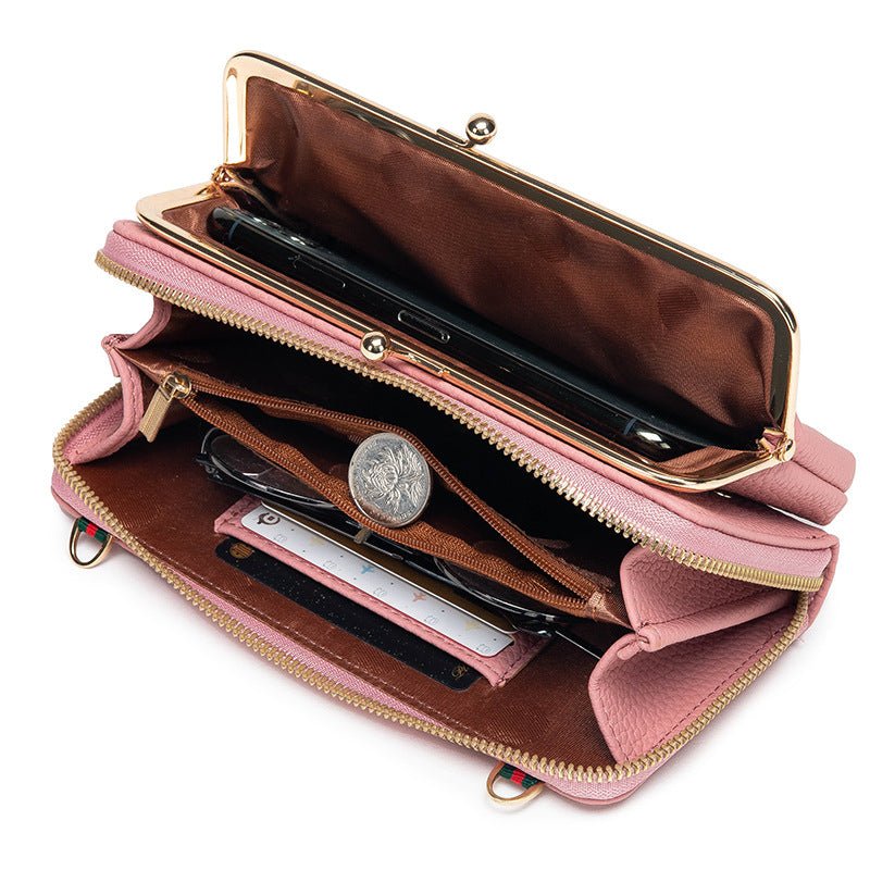 New Large Capacity Zipper Wallet For Girls Wine Red
