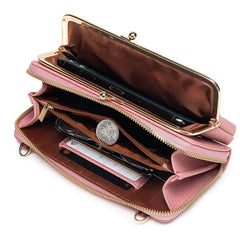 New Large Capacity Zipper Wallet For Girls Wine Red