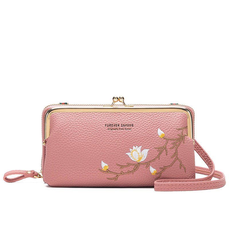 New Large Capacity Zipper Wallet For Girls Dark Pink