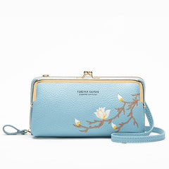 New Large Capacity Zipper Wallet For Girls Blue