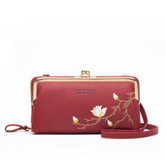 New Large Capacity Zipper Wallet For Girls Wine Red