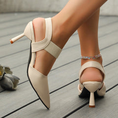 New Pointed Toe Stiletto Slippers Women Black