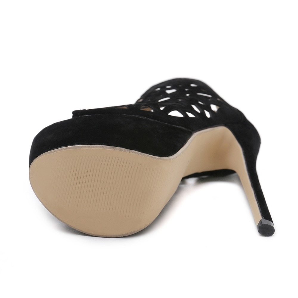 New Stiletto Super High Heel Platform Sandals – Breathable & Stylish for Women Black