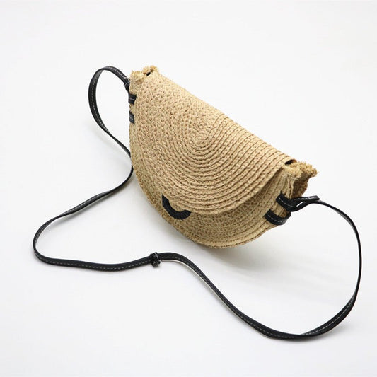 New Style Straw Clutch - Woven Raffia Shoulder Bag White