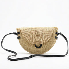 New Style Straw Clutch - Woven Raffia Shoulder Bag White
