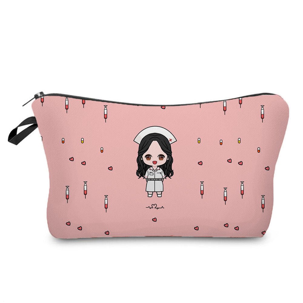 Nurse Angel Printed Makeup Storage Bag - Stylish Cosmetic Organizer E