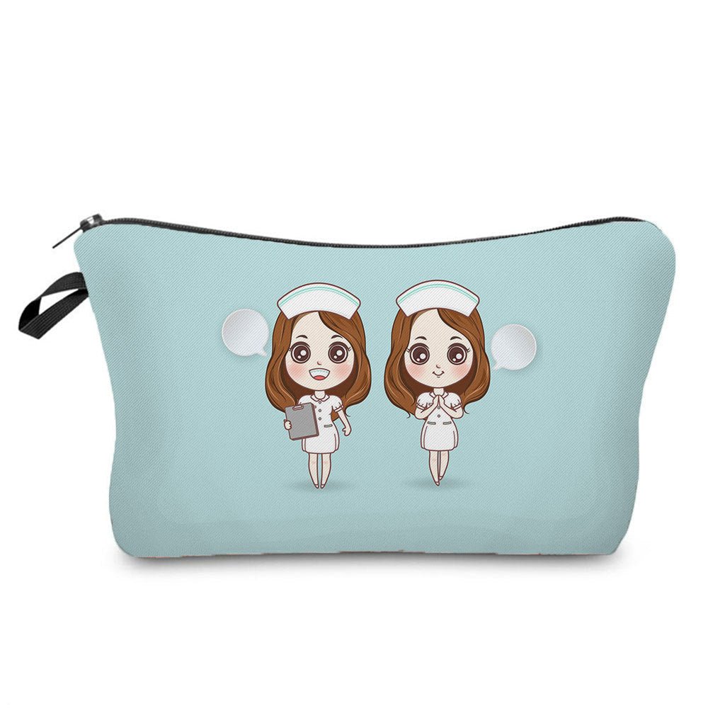 Nurse Angel Printed Makeup Storage Bag - Stylish Cosmetic Organizer D