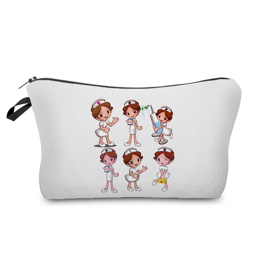 Nurse Angel Printed Makeup Storage Bag - Stylish Cosmetic Organizer B