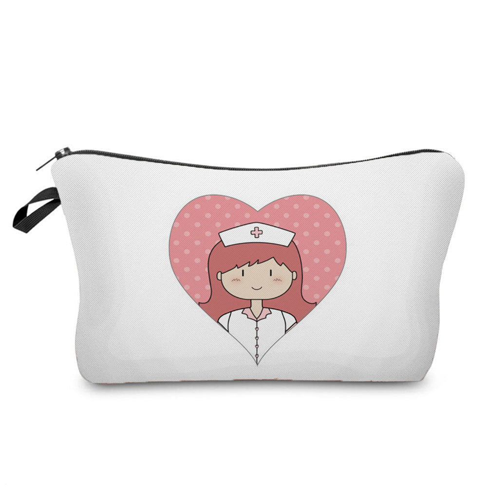 Nurse Angel Printed Makeup Storage Bag - Stylish Cosmetic Organizer J