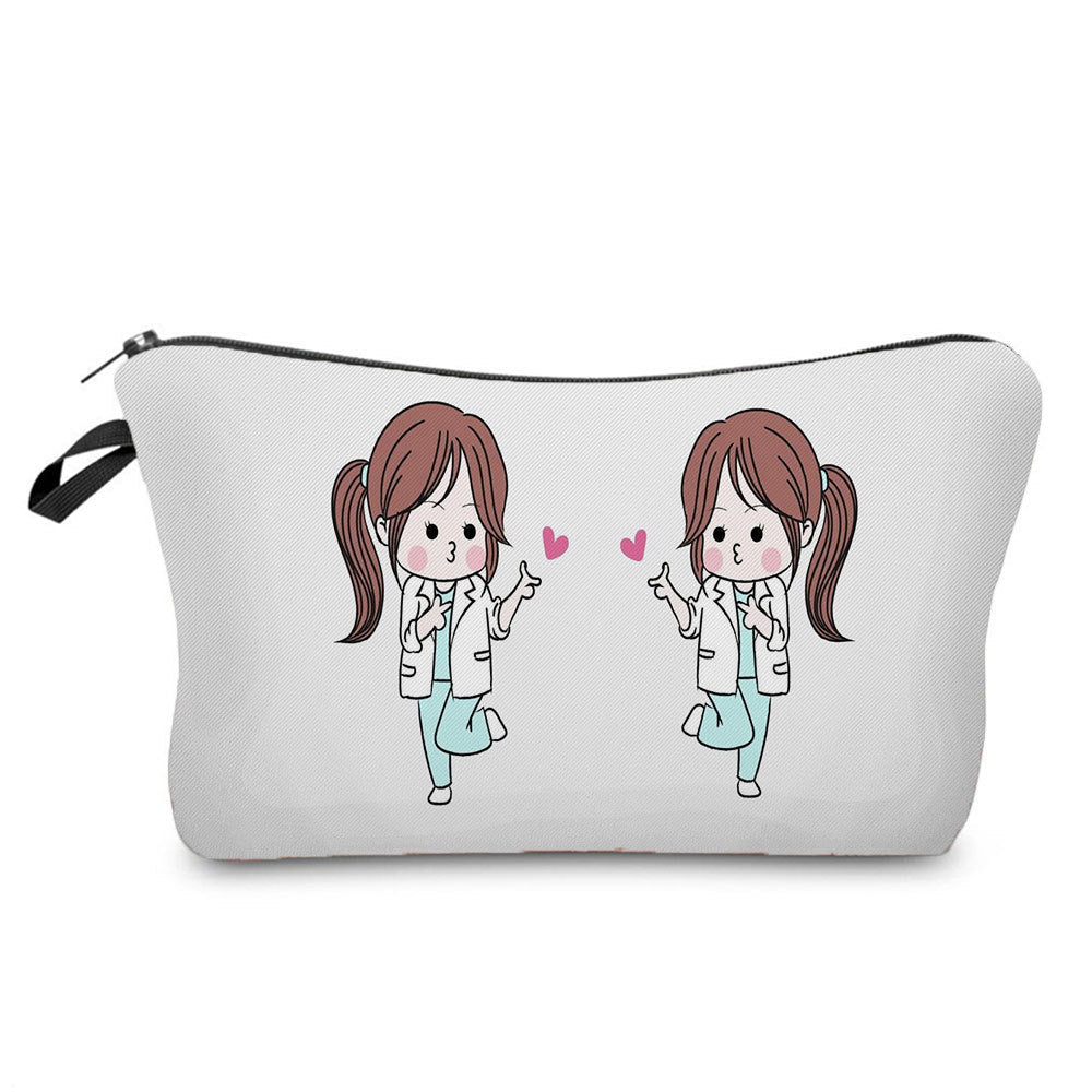 Nurse Angel Printed Makeup Storage Bag - Stylish Cosmetic Organizer H