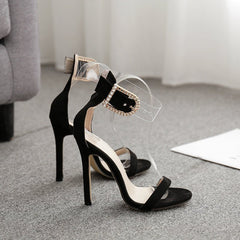 Open - toe women's sandals Black