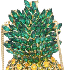 Pineapple Rhinestone Banquet Clutch Yellow