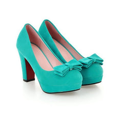 Platform Bow High Heels – Elevate Your Style with Grace and Glamour Green