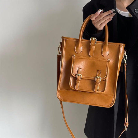 Portable Tote: All - Matching Women's Bag for Autumn and Winter Commutes Brown
